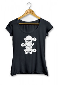 Triple Turtles black t-shirt - Ladies